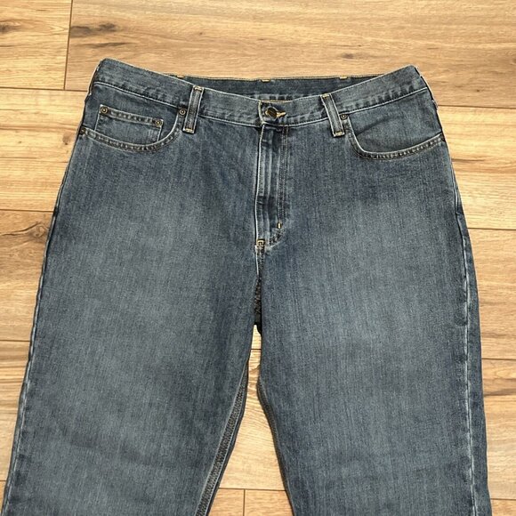 Men's Carhartt Relaxed Fit Denim Jeans 38x30 Blue Modern Work Casual 101483-980 - Picture 2 of 11